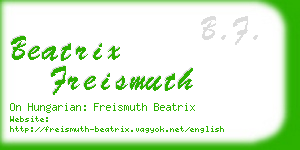 beatrix freismuth business card